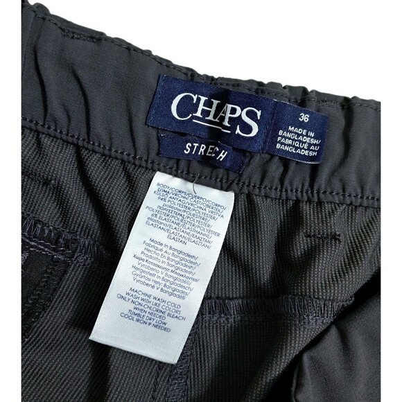 Chaps Golf Shorts Men's 36 Zip Pocket Gray Tech Stretch Flat Front Chino - Picture 4 of 9
